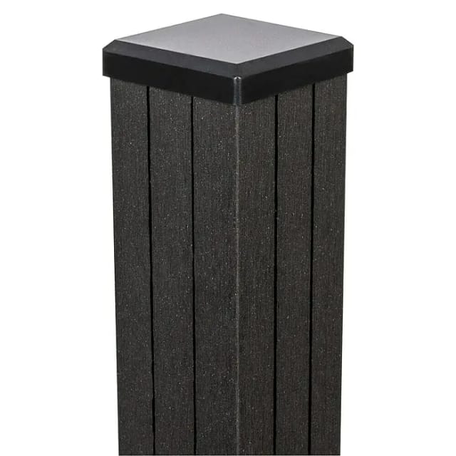 GroJa Solid Fertigzaun Torpfosten zum Aufdübeln 7 cm x 7 cm x 190 cm Anthrazit