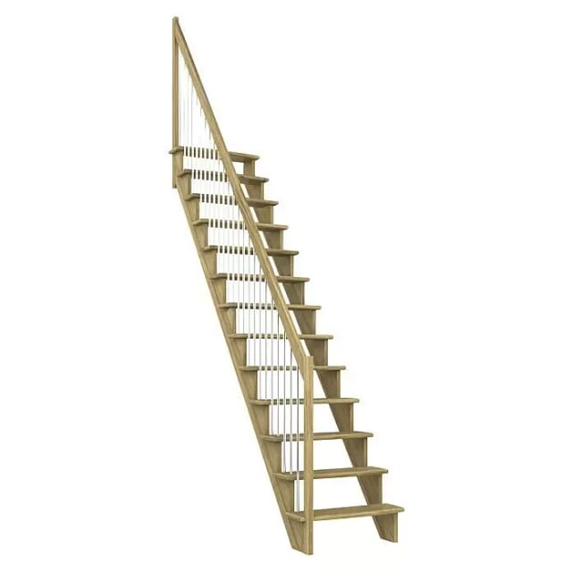 Dolle Raumspartreppe Lyon Eiche Metallgeländer 65 cm gerade FSC®