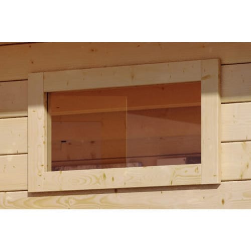 Karibu Saunafenster Klarglas Verpackt Naturbelassen 4 x 122 x 42 cm