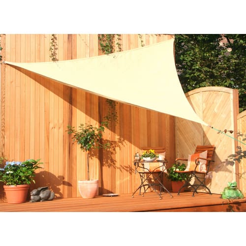 Floracord Sonnensegel Dreieckig Wasserdurchlässig 360 cm x 360 cm Weizen