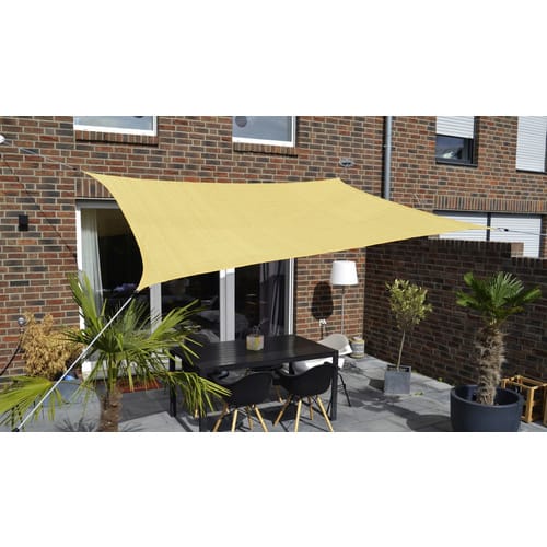 Floracord Vierecksonnensegel Weizen 250 cm x 300 cm Wind- u. Wasserdurchlässig