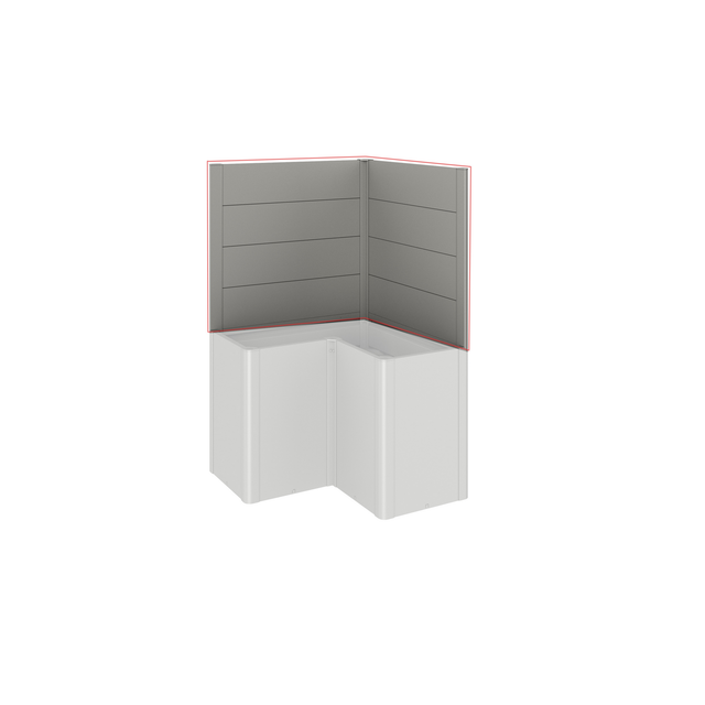 Biohort Sichtschutz Belvedere L-Form 2 Stk. o. Acrylglas Gr. L100 Quarzgr.-Met.