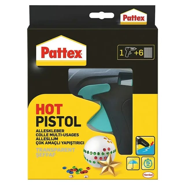 Pattex Hot Pistol Heißklebepistole 1 Pistole mit 6 Klebesticks