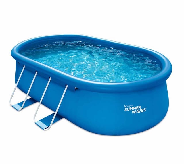 Summer Waves Quick Pool Oval Aufblasbar Blau 457 cm x 305 cm x 107 cm