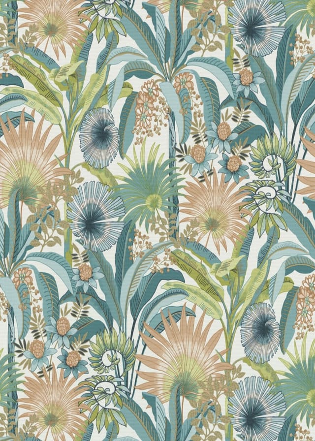 Erismann Vliestapete Martinique Flower Power 10,05 m x 0,53 m Türkis