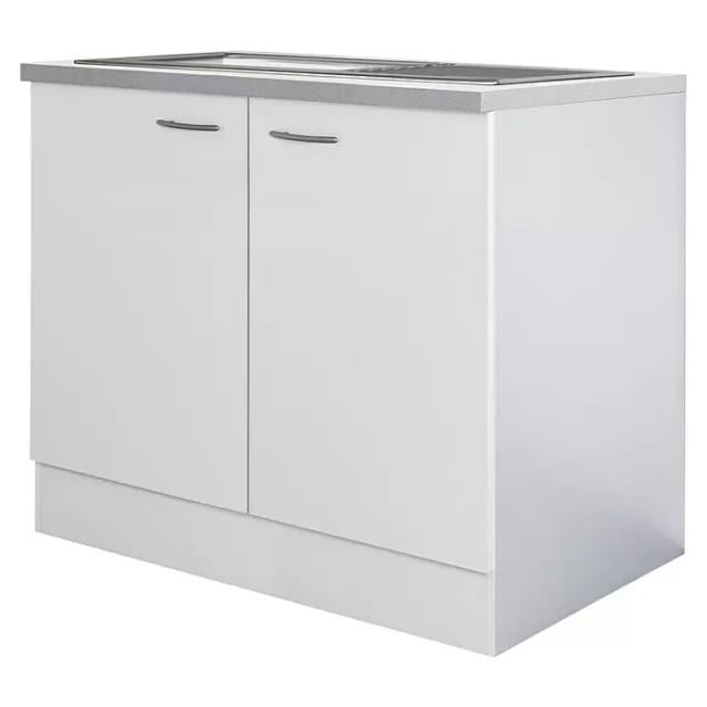 Flex-Well Classic Küchen-Spülenunterschrank Wito 100 cm Weiß