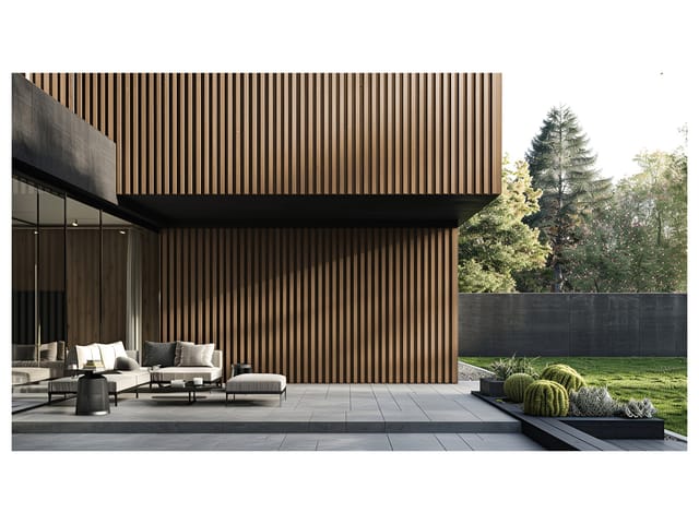WPC Fassadenverkleidung DUVAR 2 m² Teak