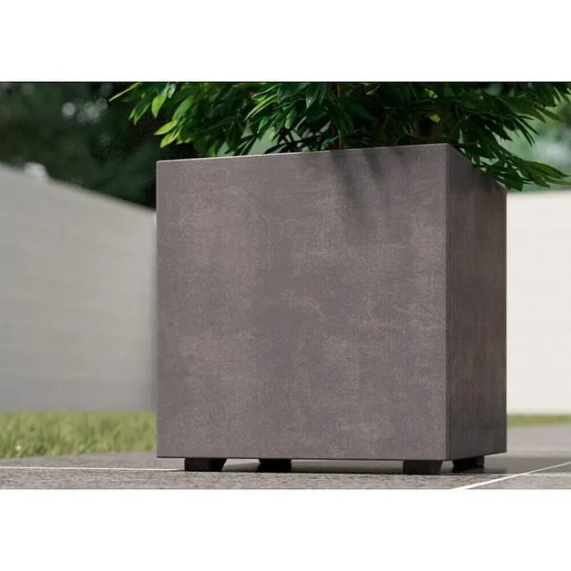 Deroma Pflanztopf Quadro Millenium 25 cm x 25 cm x 25 cm Aschgrau