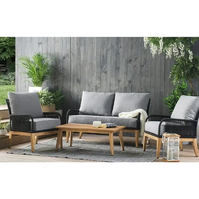 Acamp Loungegruppe Mykonos Teak-Anthrazit FSC®