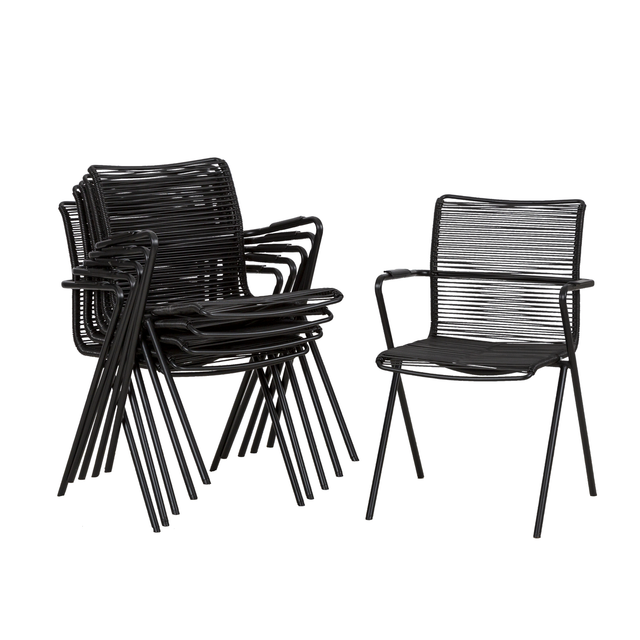 Acamp Set 6x Stapelsessel Alpha Rope 55 cm x 57 cm x 83 cm Anthrazit-Nero