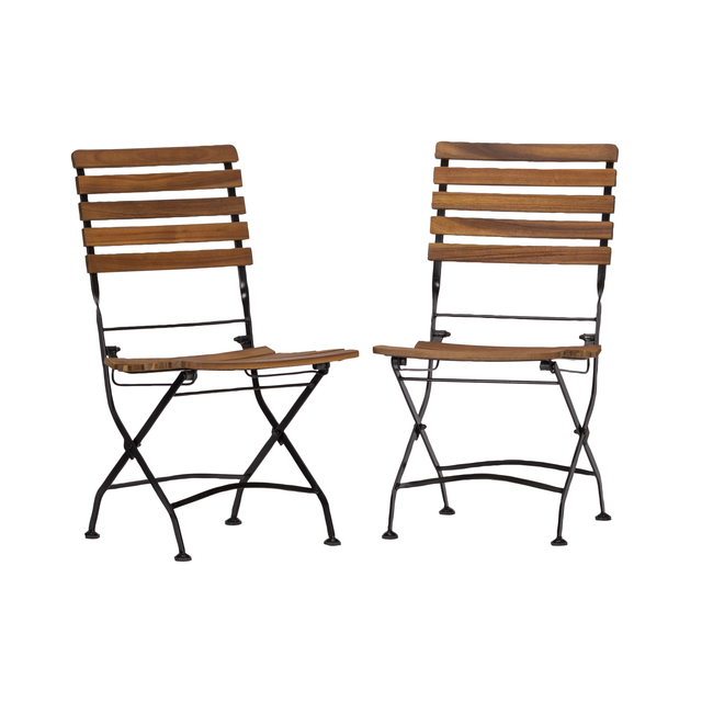 Acamp Set 2x Klappstuhl Lindau Teak-Schwarz FSC®