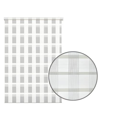 Gardinia EasyFix Doppelrollo Karo 100 cm x 150 cm Weiß
