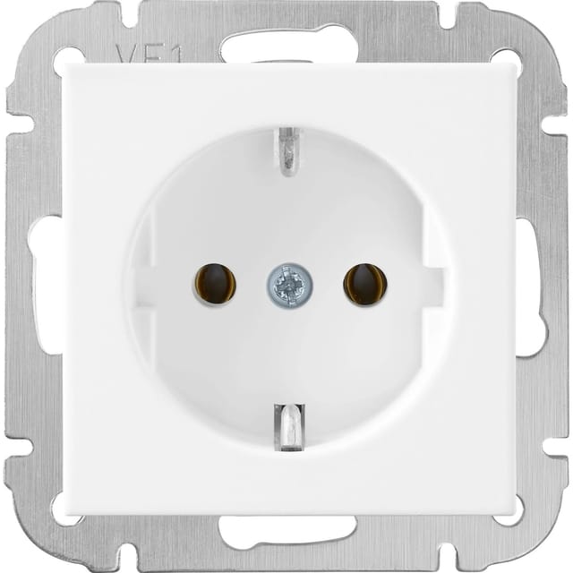 Elektromaterial Steckdose Finnja Weiß - Matt