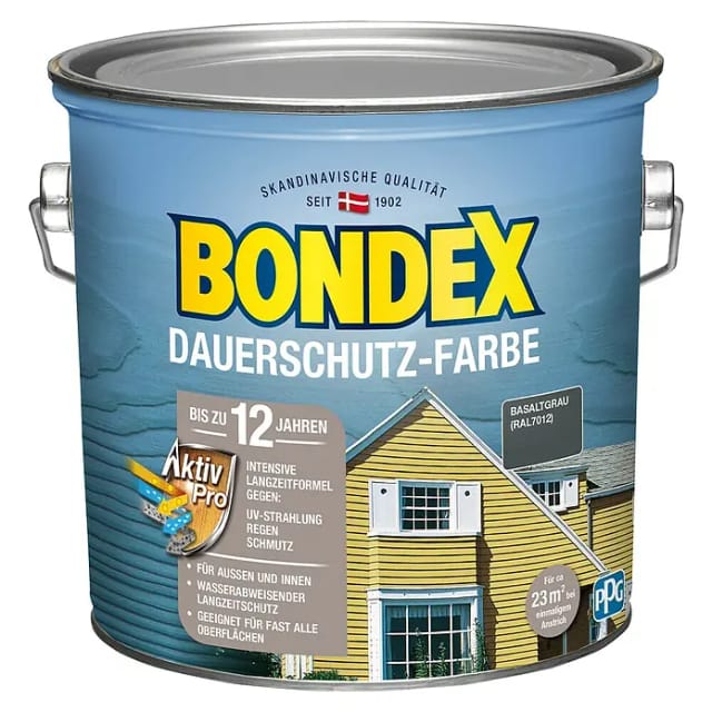 Bondex Dauerschutz-Farbe Basaltgrau (RAL 7012) seidenglänzend 2,5,