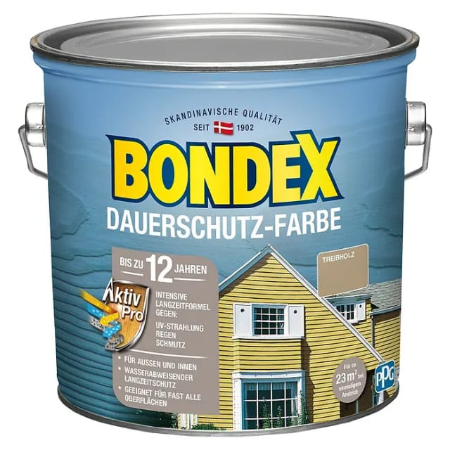 Bondex Dauerschutz-Farbe Treibholz seidenglänzend 2,5,