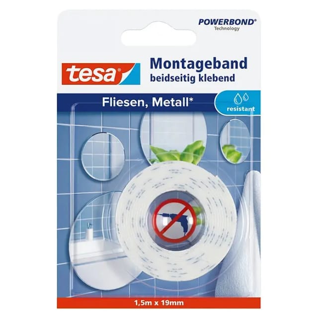 Tesa Montageband für Fliesen und Metall 1,5 m