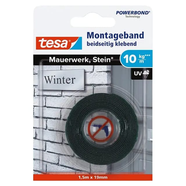 Tesa Montageband für Mauerwerk und Stein 1,5 m