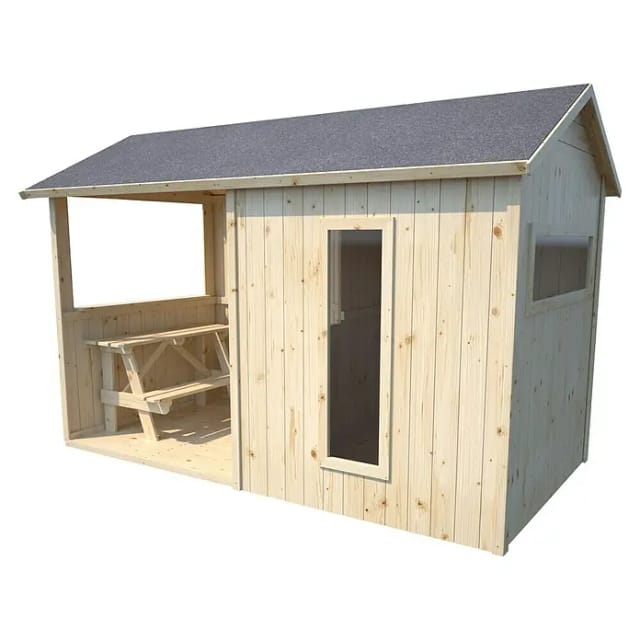 Spielhaus Jazz Natur mit Anbau 242 cm x 143 cm x 160 cm