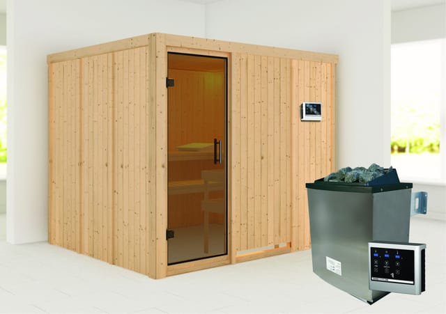 Karibu Sauna Gunda mit Ofen externe Stg.Natur