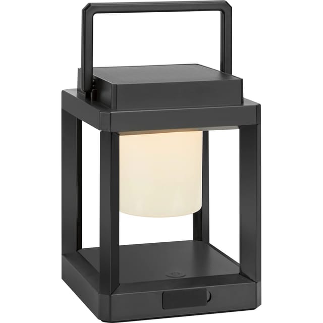Solar-LED-Laterne Schwarz Eckig 13,5 cm x 13,5 cm x 18 cm