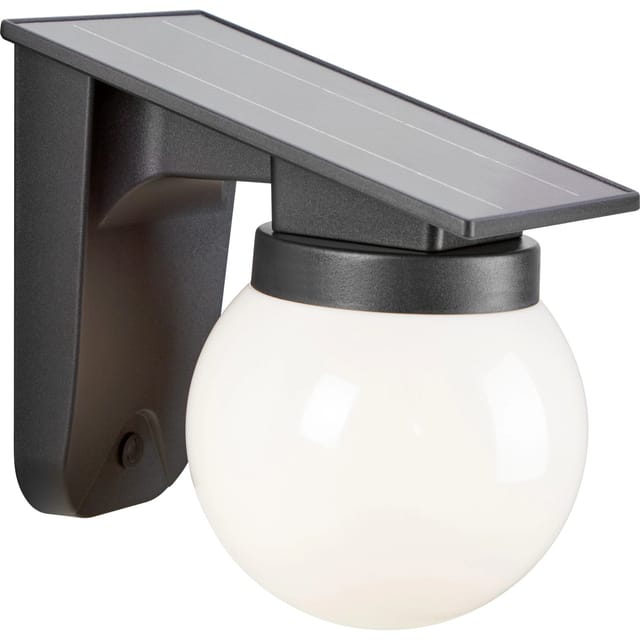 Solar-LED-Wandleuchte Schwarz 19 cm x 18 cm x 13 cm