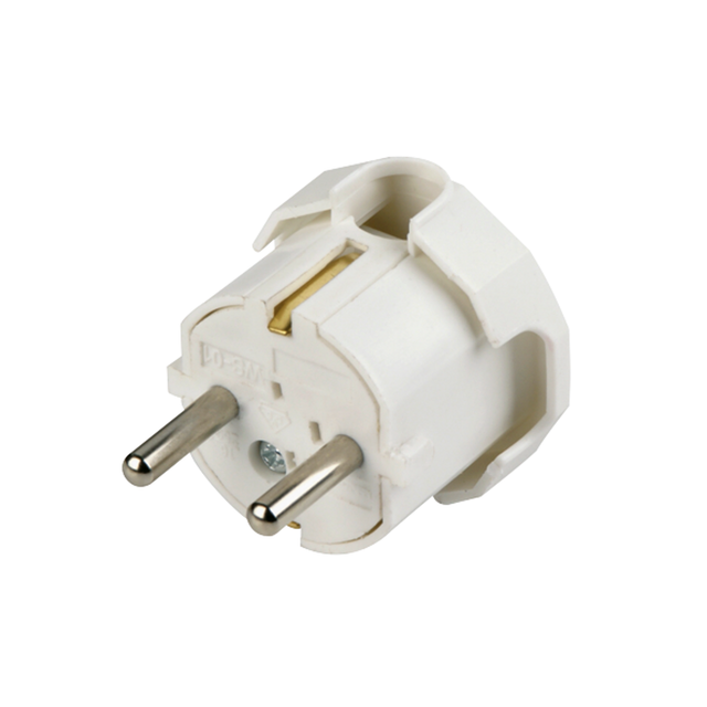 Schutzkontakt Flachstecker Weiß