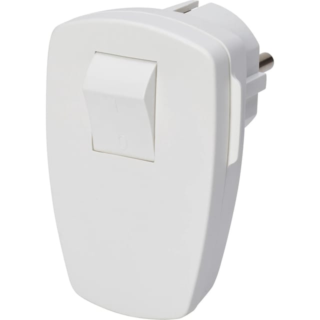 Schutzkontakt-Stecker mit Schalter Weiß