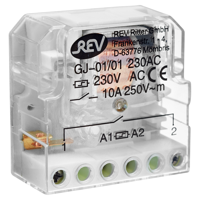 Stromstoßschalter 250 V 10 A Transparent