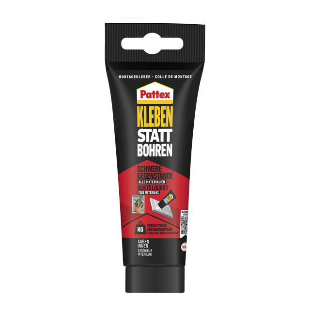 Pattex Montagekleber Kleben statt Bohren Schwere Gegenstände 340 g Tube Weiß