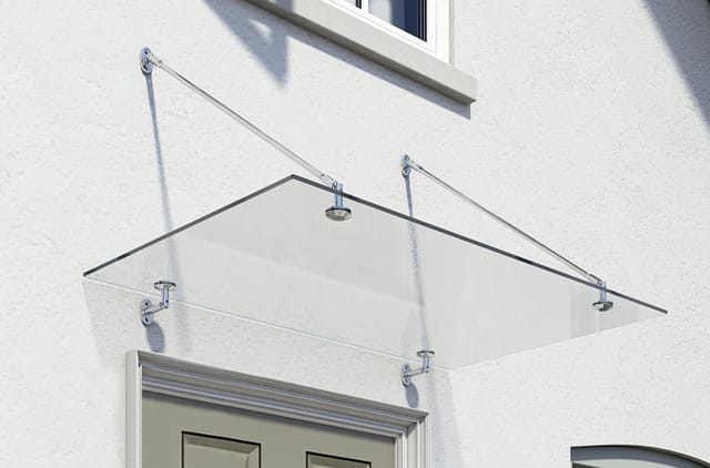 Canopia Glasvordach Taurus 1,5 m x 90 cm Silber