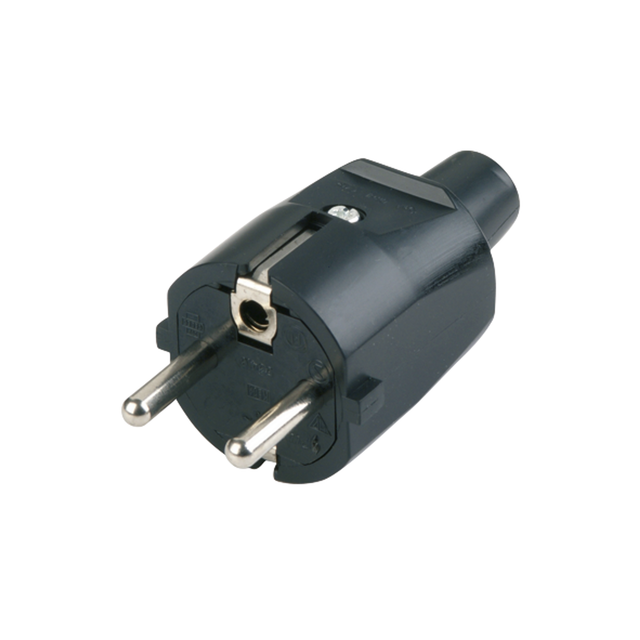 Schutzkontakt Stecker PVC Schwarz