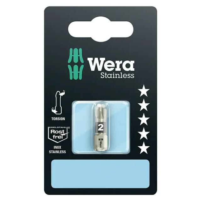 Wera Kreuzschlitz-Bit PZ2 x 25 mm Edelstahl 3855/1 Torsionszone
