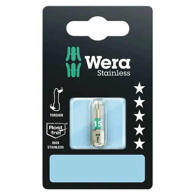 Wera Bit TX15 x 25 mm Edelstahl 3867/1 Torsionszone