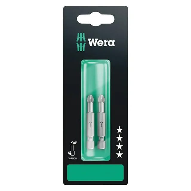 Wera Kreuzschlitz-Bit-Set PZ2 x 50 mm 855/4 Torsionzone 2 Stück