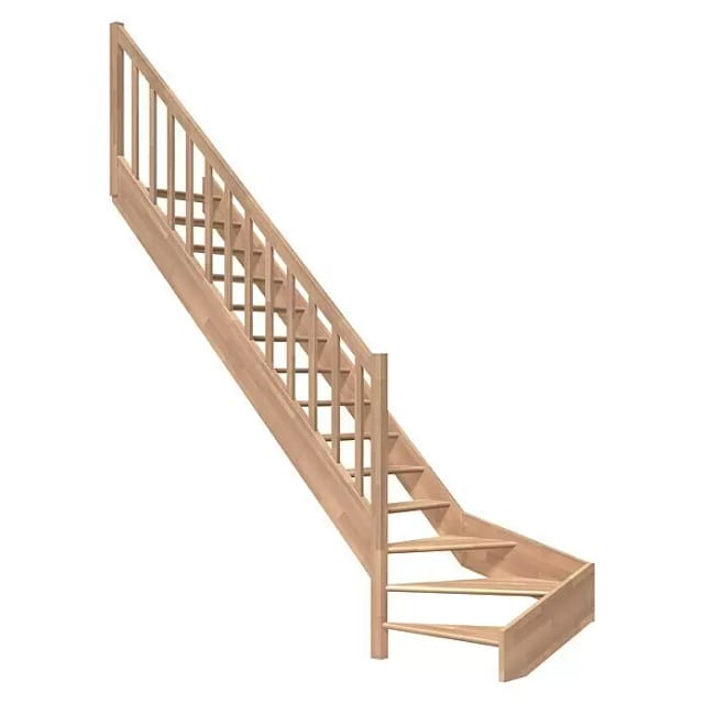 Dolle Raumspartreppe Paris 1/4-gew. Links Buche Rechteckstabgeländer FSC®
