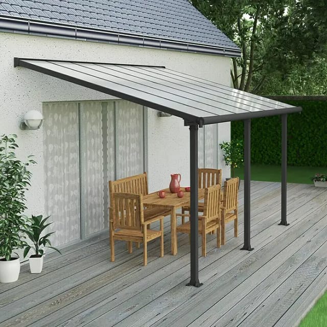 Palram - Canopia Olympia 3 x 4.3 Terrassenüberdachung Anthrazit klar
