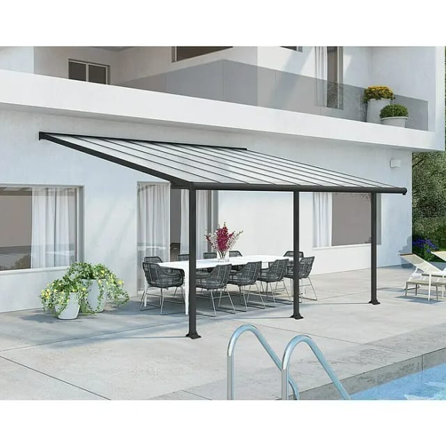 Palram - Canopia Olympia 3 x 5.5 Terrassenüberdachung Anthrazit klar