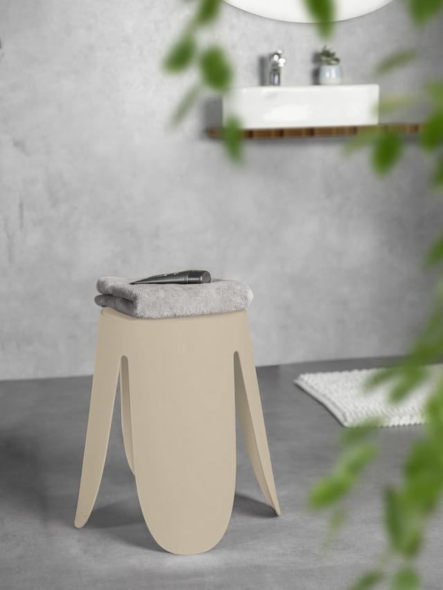 Wenko Hocker Comiso Ø 44,5 cm x 46 cm Beige Matt
