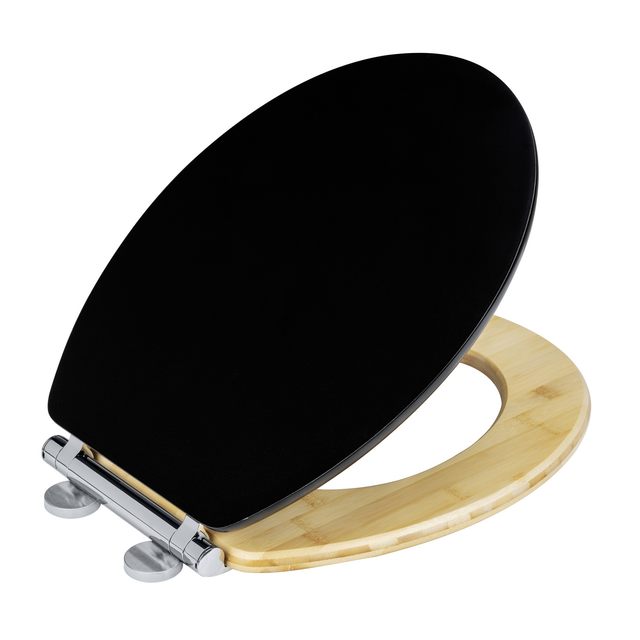 Wenko WC-Sitz Bambusa 50,5 cm x 8 cm x 40,5 cm Schwarz-Bambus
