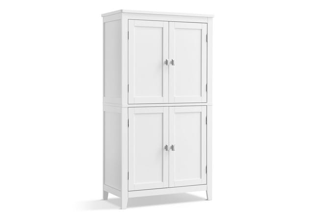 Vasagle Badezimmerschrank 4 Türen 30 cm x 60 cm x 110 cm Weiß