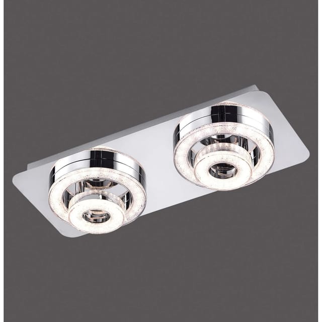 Just Light. LED-Deckenleuchte Tim Chrom 40 x 17 cm