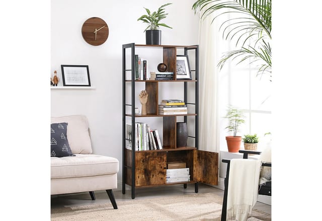 Vasagle Bücherregal 4 Ebenen 30 cm x 74 cm x 154,5 cm Braun-Schwarz