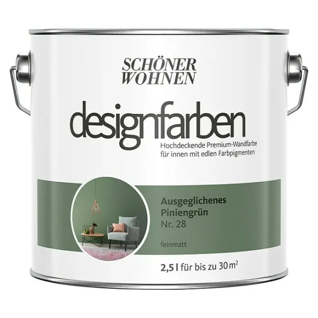 Schöner Wohnen Designfarben Ausgeglichenes Piniengrün matt 2,5,