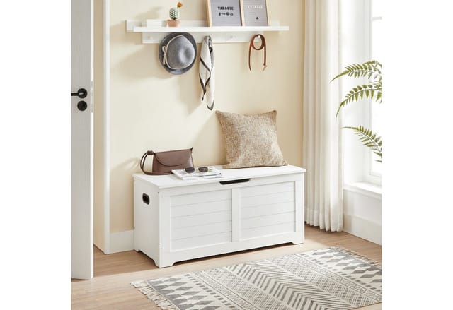 Vasagle Sitzbank mit Stauraum 40 cm x 100 cm x 46 cm Weiß