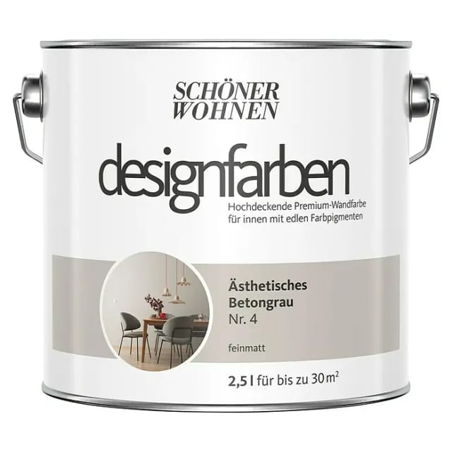 Schöner Wohnen Designfarben Ästhetisches Betongrau matt 2,5,