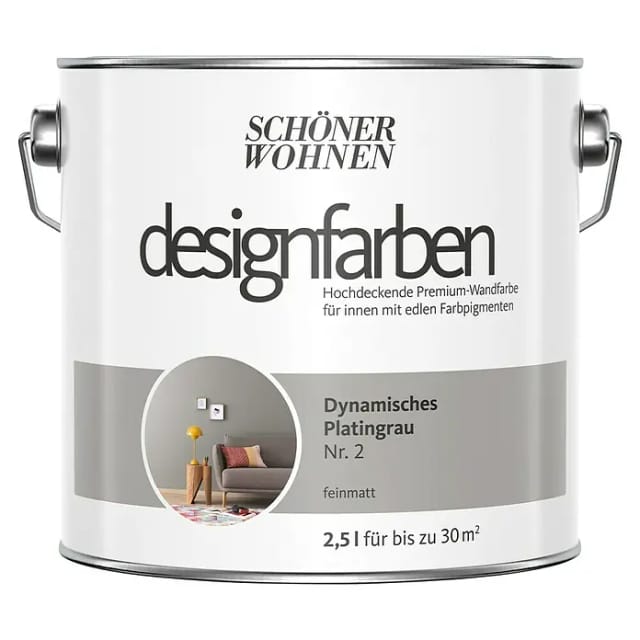 Schöner Wohnen Designfarben Dynamisches Platingrau matt 2,5,