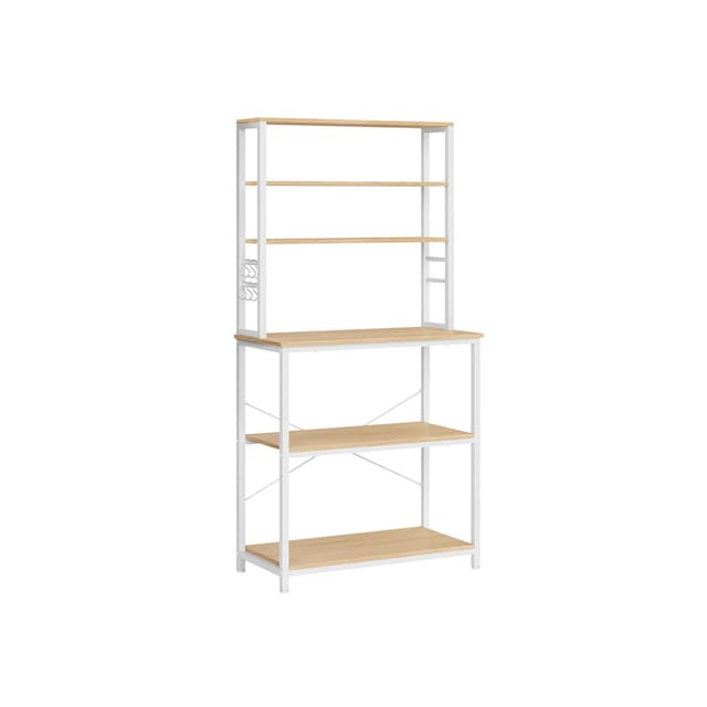Vasagle Küchenregal Stahl 40 cm x 80 cm x 167 cm Eichefarben-Weiß
