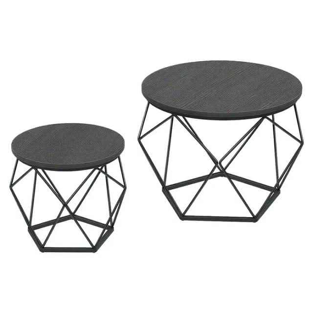 Vasagle Couchtisch Rund 2er Set Schwarz