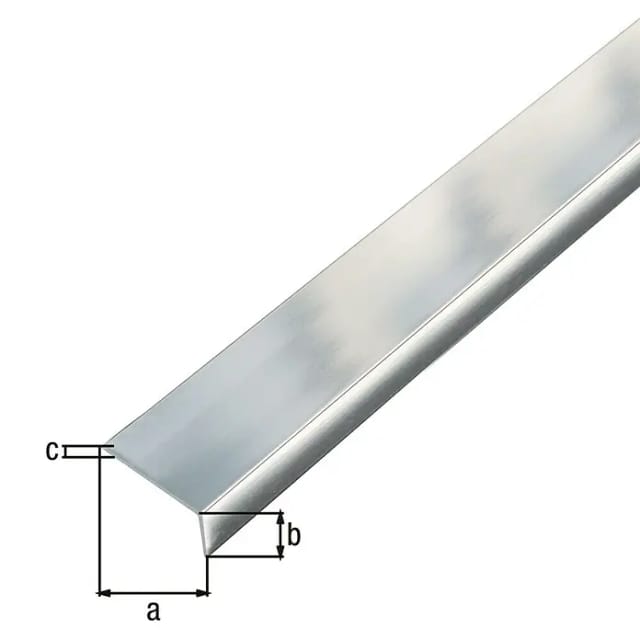Alberts Winkelprofil ungleichschenklig Aluminium 10 x 15 x 2.000 mm Chrom