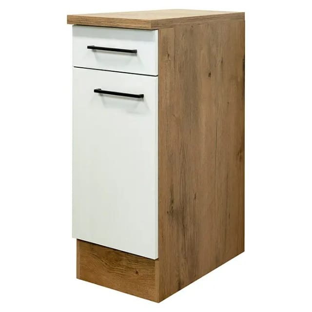 Flex-Well Exclusiv Küchen-Unterschrank Vintea 30 cm Magnolie matt - Lancelot Oak